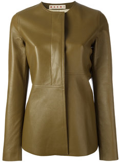 frill leather jacket Marni