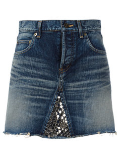 metallic embellished mini skirt Saint Laurent
