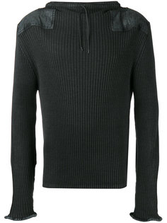 leather patch ribbed sweatshirt Maison Margiela