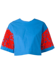 укороченная футболка с широкими рукавами MSGM