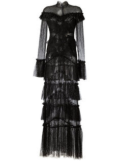 sheer lace ruffled maxi dress Jonathan Simkhai