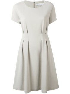 pleat detail flared dress Harris Wharf London