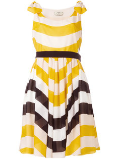 stripe pleated dress Fendi