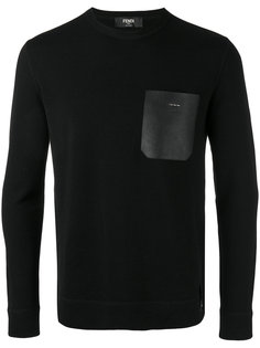 leather pocket sweater Fendi