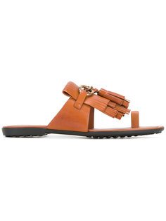 шлепанцы с бахромой Tods Tod`S