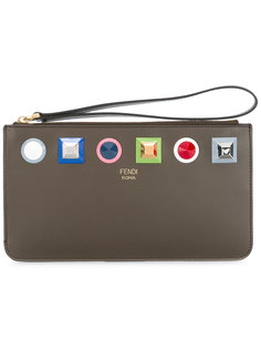 embellished top-zip purse Fendi