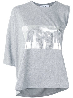 асимметричная футболка с логотипом металлик MSGM