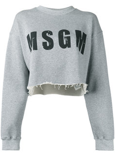 укороченная толстовка с логотипом MSGM