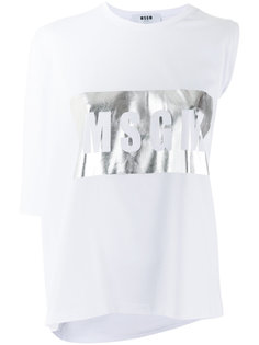 асимметричная футболка с логотипом металлик MSGM