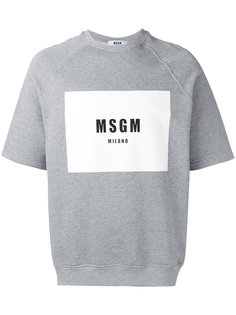 толстовка с короткими рукавами и принтом-логотипом MSGM
