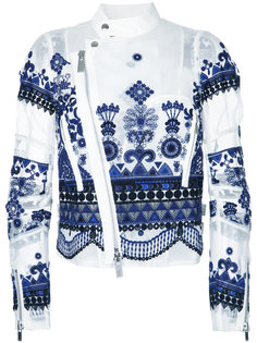 байкерская куртка из органзы с вышивкой  Sacai