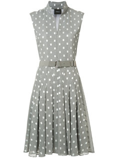 squares print flared dress  Akris