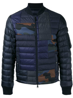 camouflage-patch zip frontquilted jacket Moncler