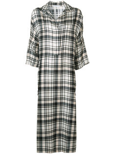 plaid midi shirt dress Victor Alfaro