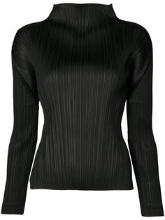 funnel-neck pleated top Pleats Please By Issey Miyake