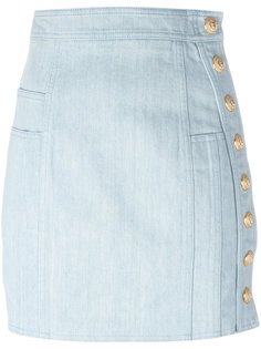 Gonna Bottoni Oro denim skirt Balmain