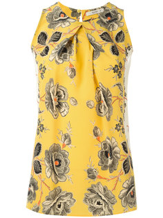 плиссированный топ с цветочным принтом Etro