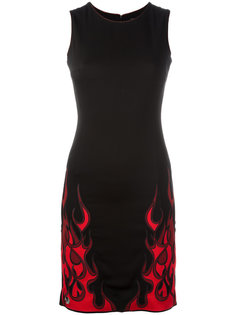 короткое платье с огненным принтом Philipp Plein