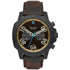 Кварцевые часы Nixon Ranger Leather Black/Goldenrod