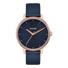 Кварцевые часы женские Nixon Kensington Leather Navy/Rose Gold