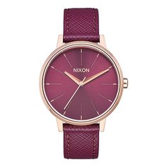 Кварцевые часы женские Nixon Kensington Leather Rose Gold/Bordeaux