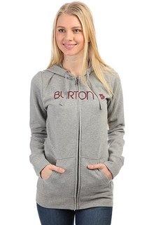 Толстовка классическая женская Burton Her Logo Fz Heather Grey