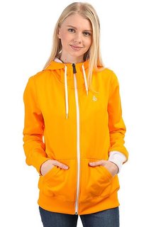 Толстовка классическая женская Volcom Carpel Basic Hooded Full Zip Orange