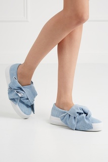 Слипоны из денима Azure Denim Bow Joshua Sanders