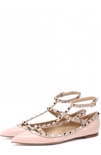 Лаковые балетки Rockstud с ремешками Valentino