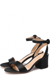 Атласные босоножки на устойчивом каблуке Gianvito Rossi
