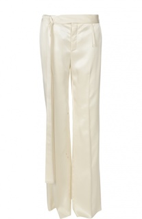 Расклешенные брюки с разрезами и поясом Calvin Klein Collection