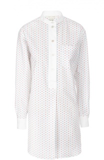 Удлиненная блуза в горошек с воротником-стойкой Marc Jacobs