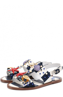 Сандалии из текстиля с декором Dolce &amp; Gabbana