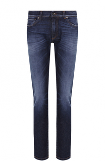 Джинсы прямого кроя с потертостями Dolce & Gabbana