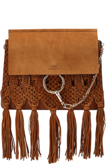 Замшевая сумка Faye с декоративным плетением Chloé