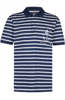 Хлопковое поло с короткими рукавами в контрастную полоску Paul&Shark Paul&Shark
