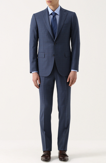 Костюм из смеси шерсти и шелка с пиджаком на двух пуговицах Pal Zileri