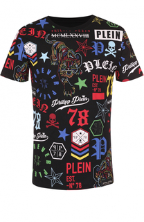 Хлопковая футболка с контрастным принтом Philipp Plein
