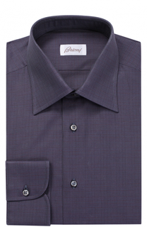 Хлопковая сорочка с итальянским воротником Brioni