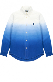 Хлопковая рубашка с эффектом деграде Polo Ralph Lauren