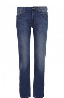 Джинсы прямого кроя с потертостями 7 For All Mankind