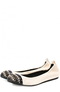 Кожаные балетки с декором Lanvin