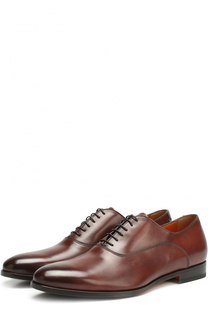 Классические кожаные оксфорды с острым мысом Santoni