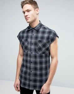 Oversize-рубашка без рукавов в клетку Jack &amp; Jones Originals - Черный