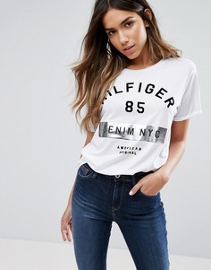 Футболка с логотипом металлик Hilfiger Denim - Белый
