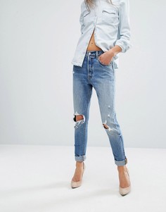 Джинсы скинни с рваными коленями Levis 501 - Синий Levis®