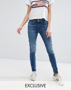 Джинсы скинни с завышенной талией и рваной отделкой Levis Orange Tab 721 Vintage - Синий