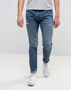 Супероблегающие эластичные джинсы с потертой отделкой Abercrombie &amp; Fitch - Синий