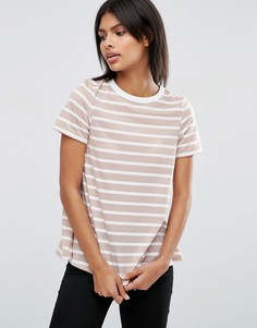 Свободная футболка в полоску ASOS - Кремовый