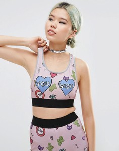 Укороченный топ с принтом в виде зарисовок ASOS x Phiney Pet Co-Ord - Мульти